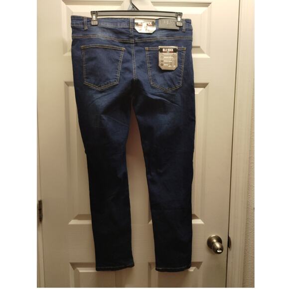 Blu Rock NWT Men's 34x31 Dark Wash Slim Fit Comfort 4-Way Stretch Durable Jeans - Picture 2 of 8
